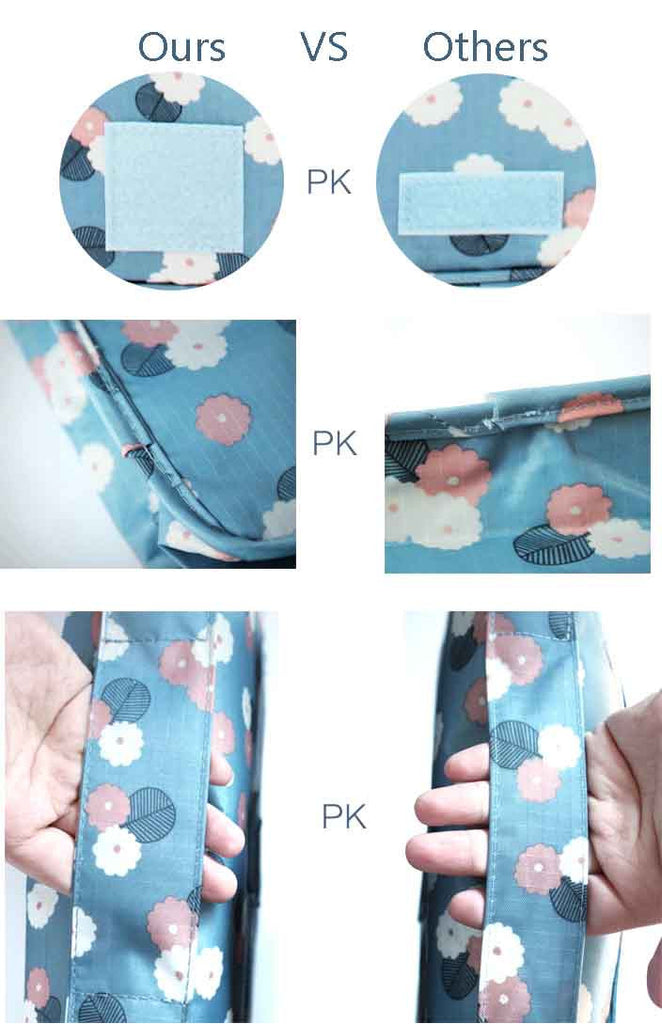 Blue Flowers Portable Waterproof Travel Kit Toiletry Cosmetic Bag Hanging Hook For Men and Women