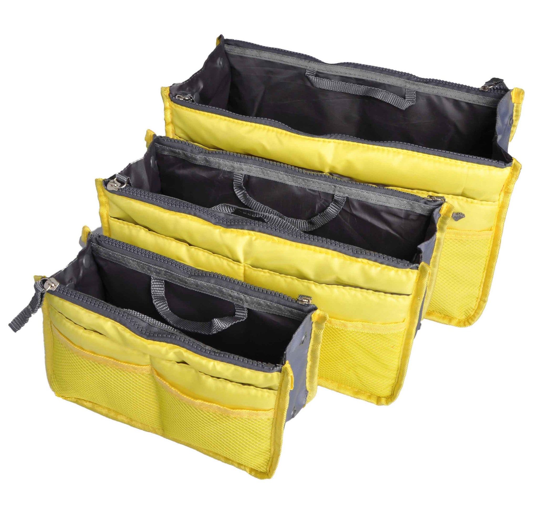 Yellow Purse Organizer,Insert Handbag Organizer Nylon Bag in Bag (13 Pockets 15 Colors 3 Sizes)